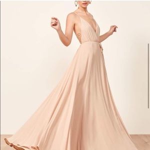 Reformation Callalily Maxi Dress - Champagne Bridesmaid Wedding Guest Formal